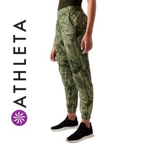Athleta Brooklyn Jogger Pants Sumi Marble Green 6T 6 Tall